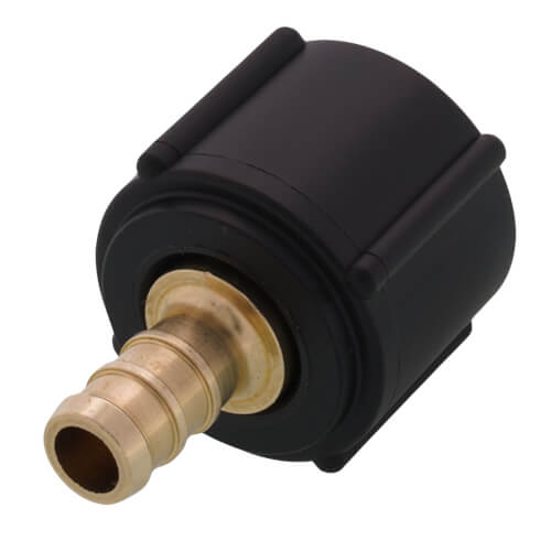 Main product image of 3/8" PureFlow PEX Crimp x 1/2" Lav Adapter, Zero Lead Brass (Plastic Nut)