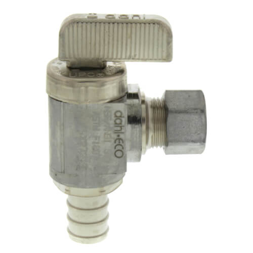 Main product image of 1/2" PureFlow PEX x 3/8" OD Compression Angle Stop Valve, No Lead