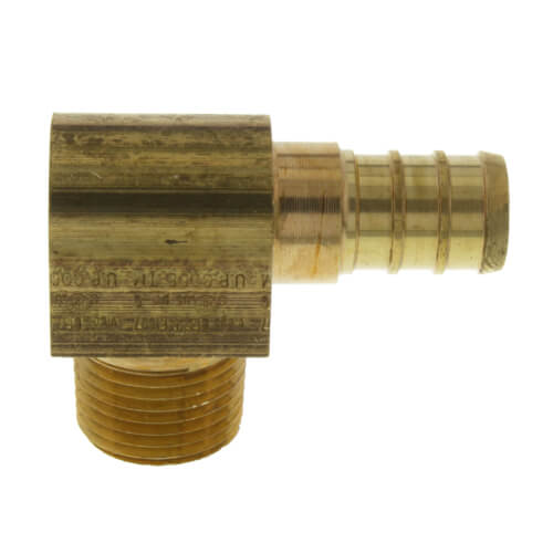 1/2" PureFlow PEX x 3/8" Male Threaded Brass Elbow (Lead Free)