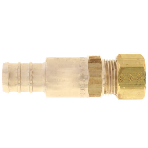 Main product image of 1/2" PureFlow PEX Crimp x 1/4" Compression Lav Adapter (Brass Nut)