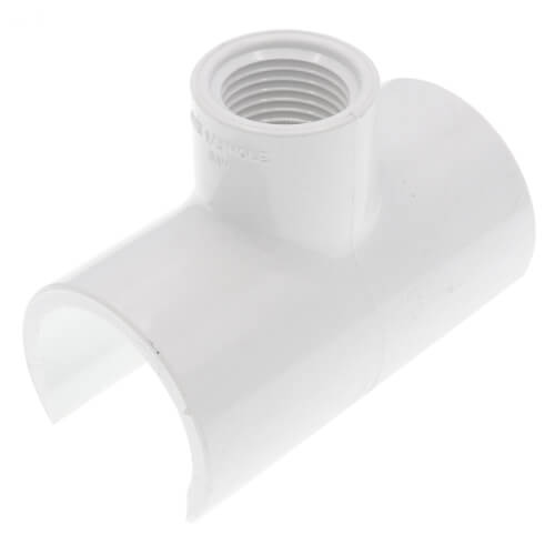 Main product image of 1" x 1/2" PVC Sch. 40 Snap-On Saddle (IPS O.D. x FPT)