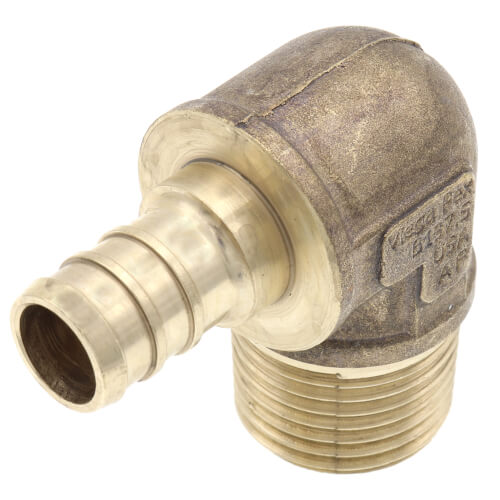1/2" PureFlow PEX x 1/2" Male Threaded Brass Elbow (Lead Free)