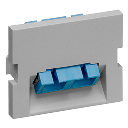 Main product image of Duplex Sc Angled Fiber Adapter MOS Module, Zirconia Ceramic Sleeve, 1.5 Units High (Gray)