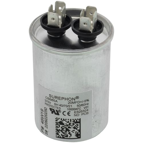 Main product image of 20mfd 370v Oval Run Capacitor, 46W19