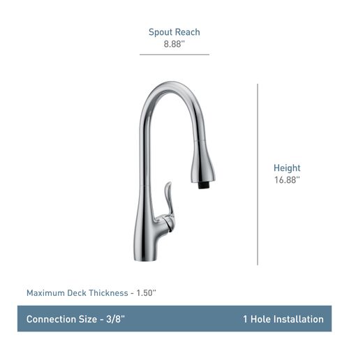 Main product image of 1 Handle Laundry Faucet, 4.0 GPM, 4736 (Chrome), 4736-MOEN