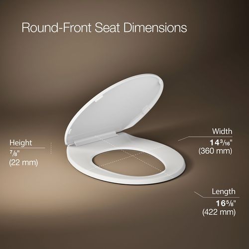 Main product image of Brevia Quick-Release Round Toilet Seat (White), K-4775-0