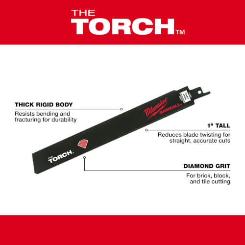 48001450 Milwaukee 48001450 9" SAWZALL The Torch Diamond Grit Blade