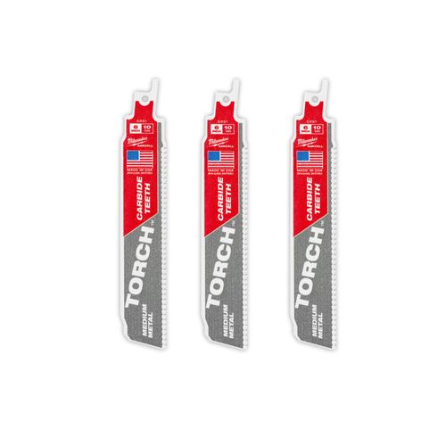Main product image of 6" 10 TPI The Torch With Carbide Teeth For Medium Metal (3 Pack)