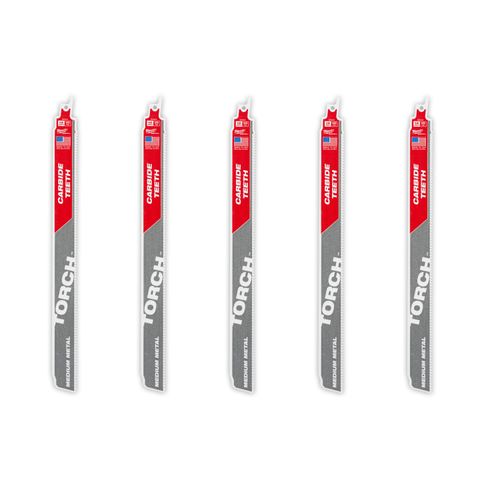 Main product image of 12" 10 TPI The Torch With Carbide Teeth For Medium Metal (5 Pack)