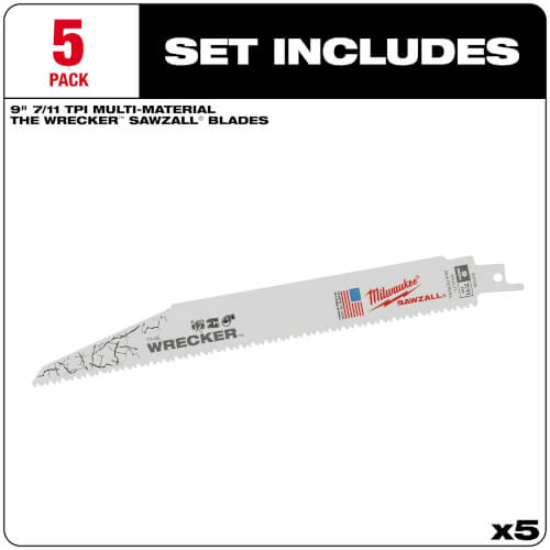 Main product image of 5 Piece The Wrecker Sawzall Blade Set