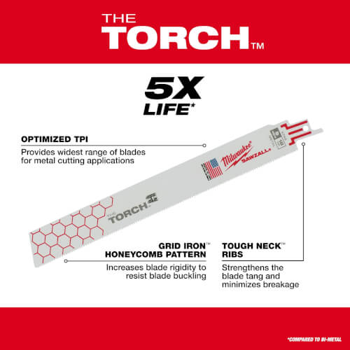 Main product image of 6" 14 TPI The Torch Sawzall Blades (5 Pack)