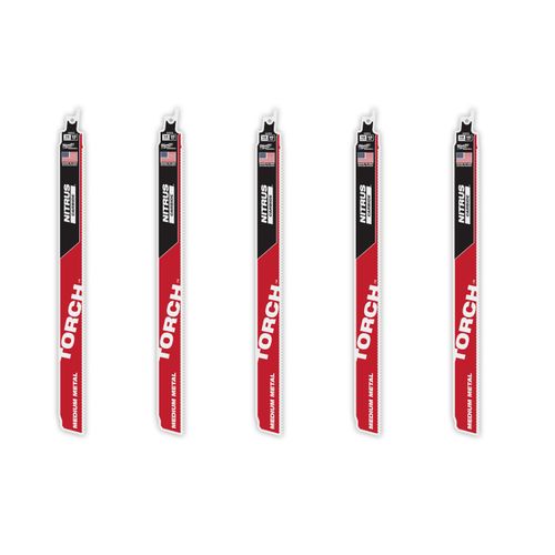 Main product image of  12" 10 TPI The Torch With Nitrus Carbide Teeth For Medium Metal (5 Pack) 