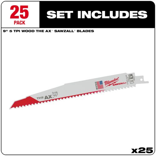 Main product image of 9" 5 TPI The Ax Sawzall Blade (25 Pack)