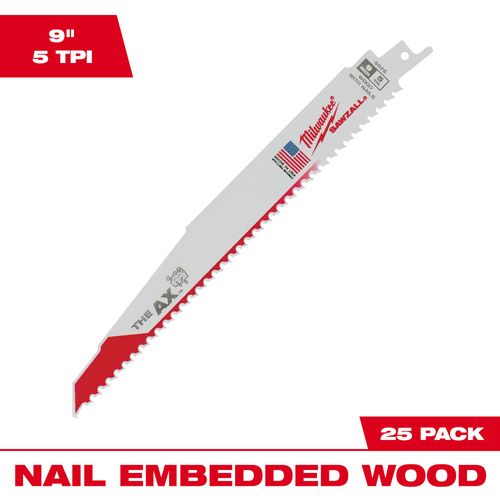 Main product image of 9" 5 TPI The Ax Sawzall Blade (25 Pack)