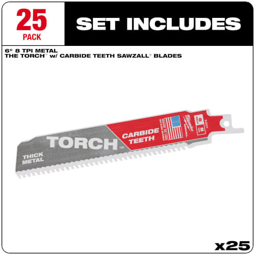 Main product image of The TORCH w/ Carbide Teeth, 7 TPI, 6" Length (25 Pack)