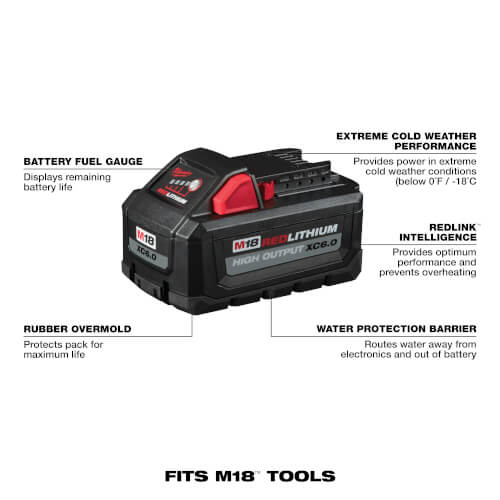 Main product image of M18 Redlithium High Output XC 6.0 Battery Pack (Two Pack)