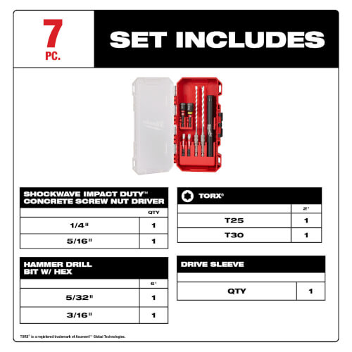 48208877 Milwaukee 48208877 7 Piece Shockwave Impact Duty