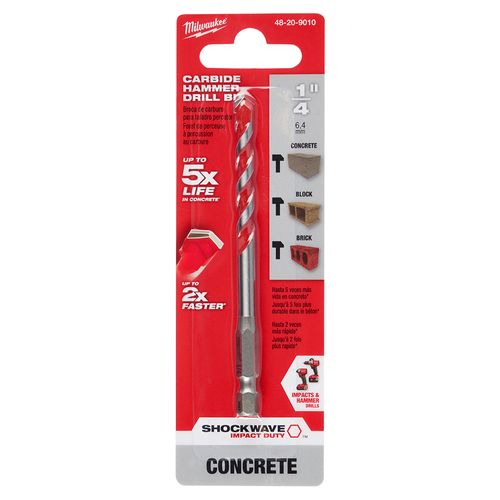 Main product image of 1/4" x 2" x 4" SHOCKWAVE Impact Duty Carbide Hammer Drill Bit