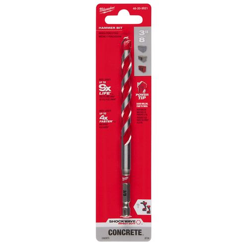 Main product image of 3/8" x 4" x 6" SHOCKWAVE Impact Duty Carbide Hammer Drill Bit with POWER TIP