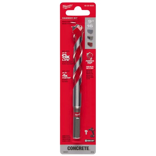 Main product image of 9/16" x 4" x 6" Carbide Hammer Drill Bit with POWER TIP