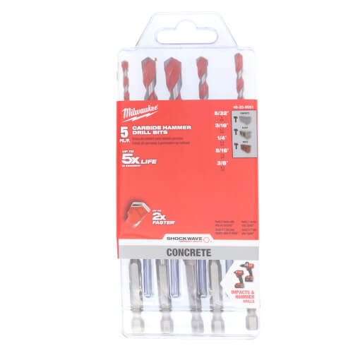 Main product image of 5 Piece Shockwave Carbide Hammer Drill Bit Set