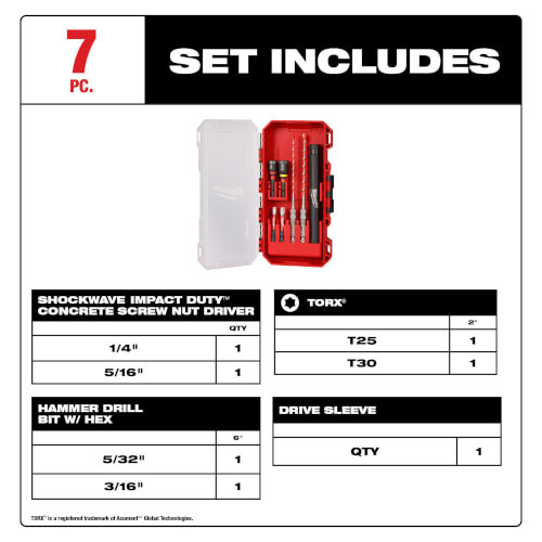 48209097 Milwaukee 48209097 7 Piece Shockwave Impact Duty