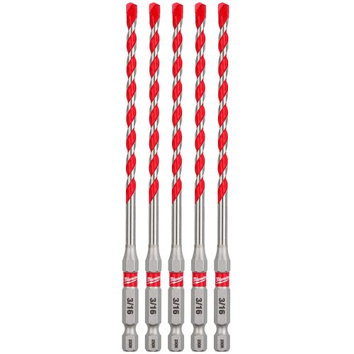 Main product image of 3/16" x 4" x 6" SHOCKWAVE Impact Duty Carbide Hammer Drill Bits (5 Pack)