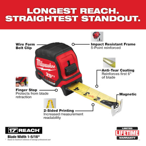 Main product image of 25 ft. Wide Blade Magnetic Tape Measure
