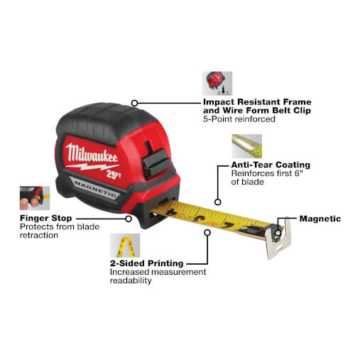 48220325 Milwaukee 48220325 25 ft. Compact Wide Blade