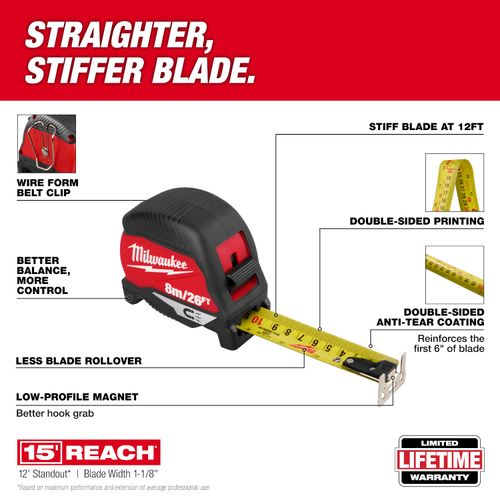 Main product image of 8m/26' Magnetic Tape Measure