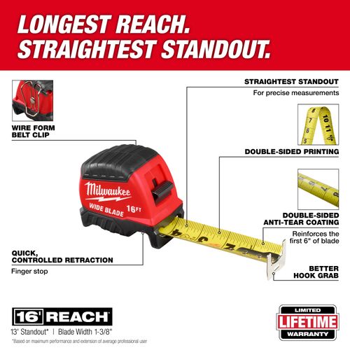 Main product image of 16' Wide Blade Tape Measure