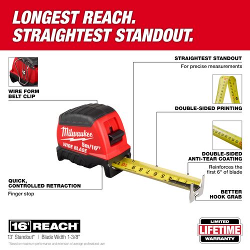 Main product image of 5m/16' Wide Blade Tape Measure