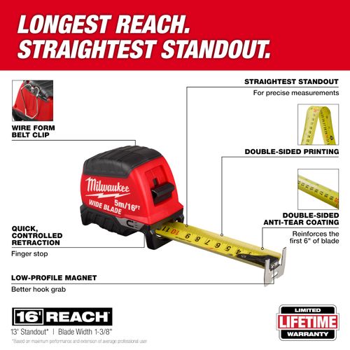 Main product image of 5m/16' Wide Blade Magnetic Tape Measure