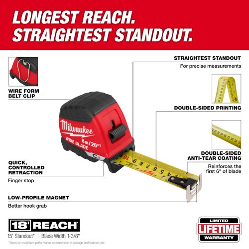 Main product image of 8m/26' Wide Blade Magnetic Tape Measure