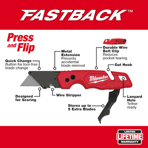 Main product image of Fastback Folding Utility Knife w/ Blade Storage
