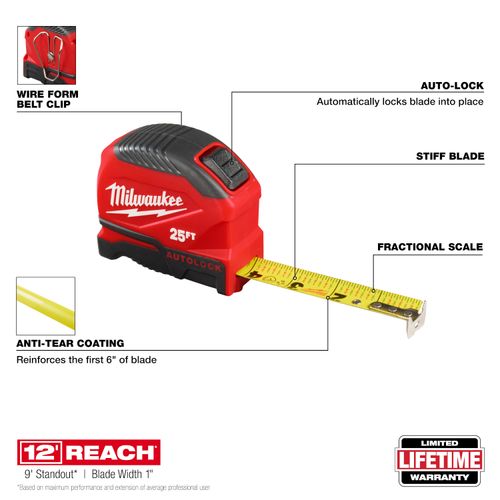 Main product image of 25' Auto-Lock Tape Measure