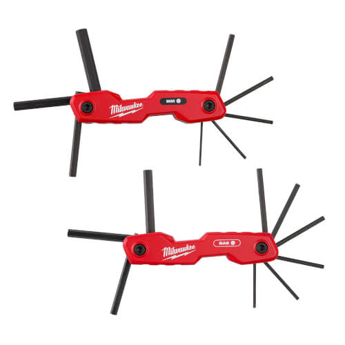 17-Key Folding Hex Key Sets - SAE/Metric (2 Pack)