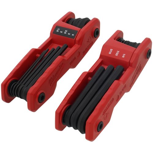 17-Key Folding Hex Key Sets - SAE/Metric (2 Pack)