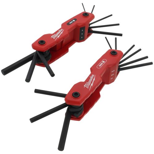 17-Key Folding Hex Key Sets - SAE/Metric (2 Pack)
