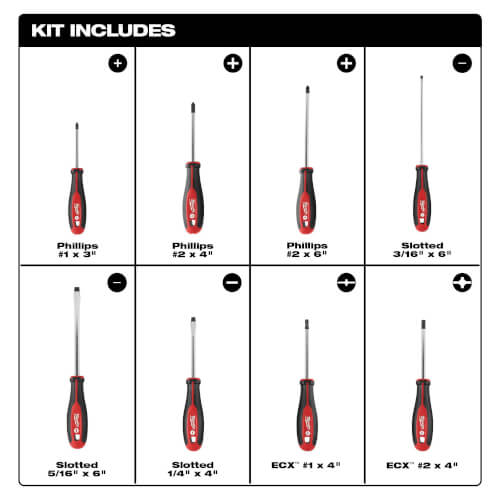 Main product image of 8pc Screwdriver Kit w/ ECX