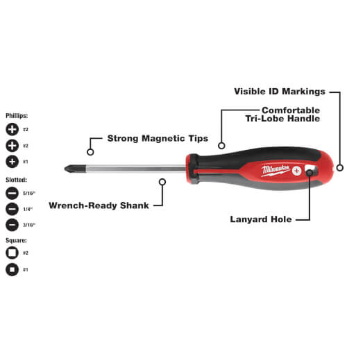 Main product image of 8 Pc. Screwdriver Set w/ Square Recess
