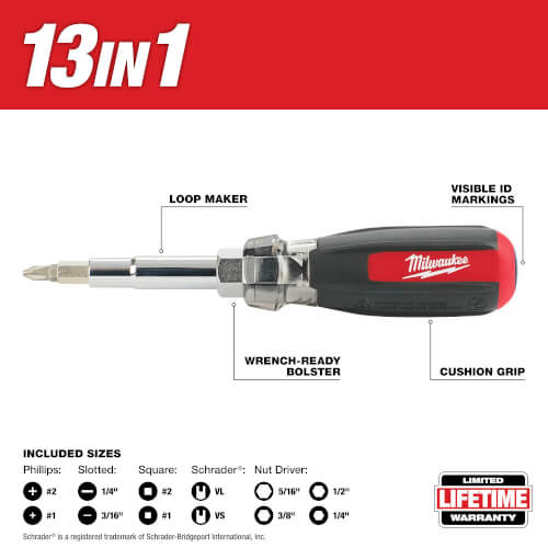 Main product image of 13-in-1 Cushion Grip Screwdriver w/ Schrader Bit