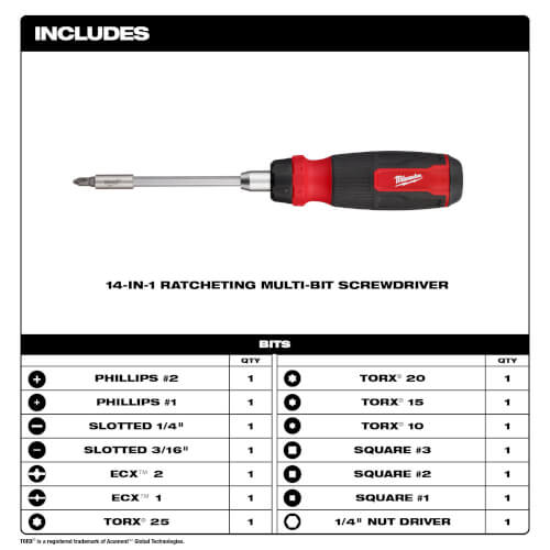 Main product image of 14-in-1 Ratcheting Multi-Bit Screwdriver