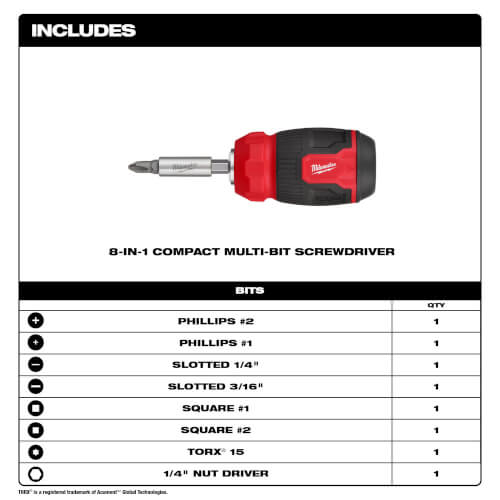 Main product image of 8-in-1 Compact Multi-Bit Screwdriver