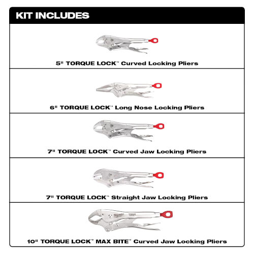 Main product image of 5 Piece TORQUE LOCK Locking Pliers Kit