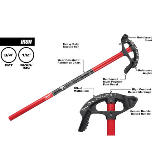 Main product image of 3/4" EMT Iron Conduit Bender