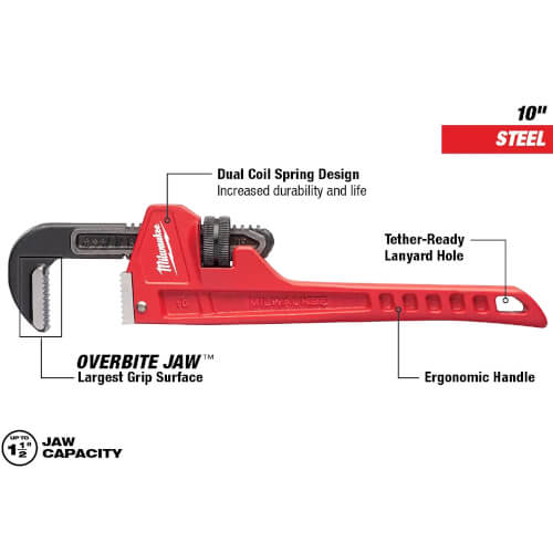 Main product image of 10" Steel Pipe Wrench
