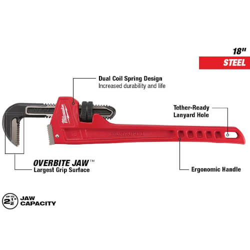 Main product image of 18" Steel Pipe Wrench