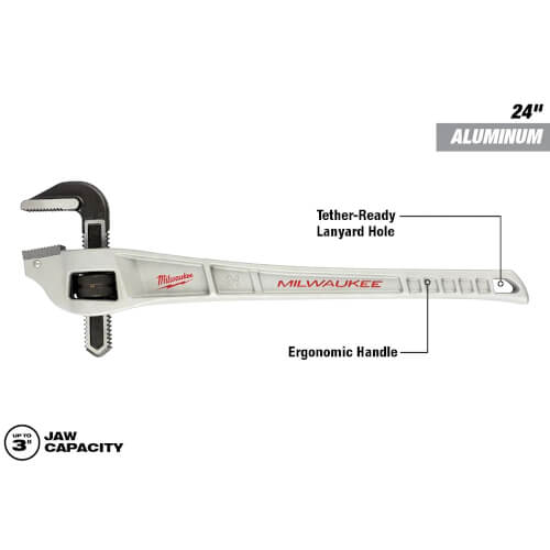 Main product image of 24" Aluminum Offset Pipe Wrench