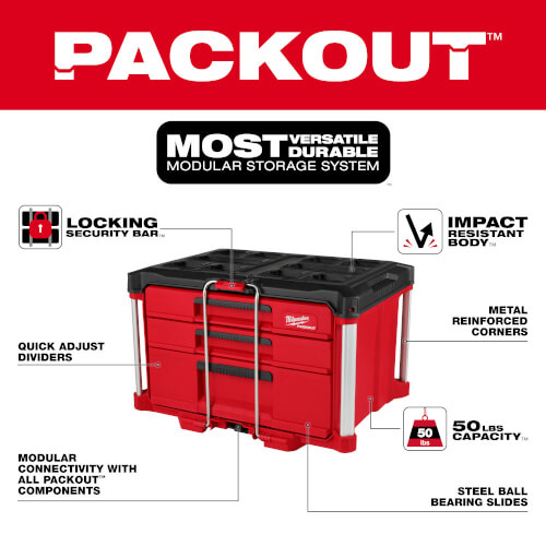 Main product image of PACKOUT Multi-Depth 3-Drawer Tool Box